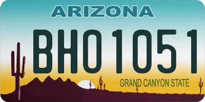 AZ license plate BHO1051