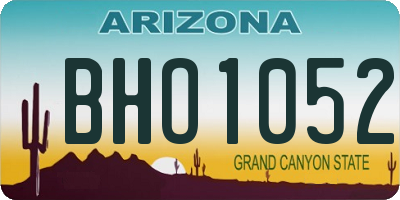 AZ license plate BHO1052