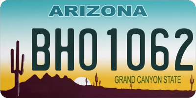 AZ license plate BHO1062