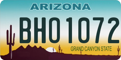 AZ license plate BHO1072