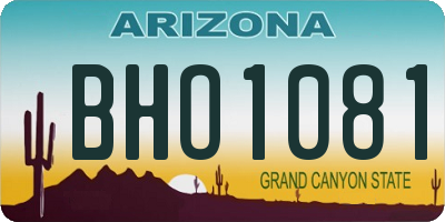 AZ license plate BHO1081