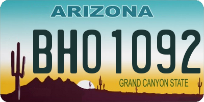 AZ license plate BHO1092
