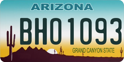 AZ license plate BHO1093