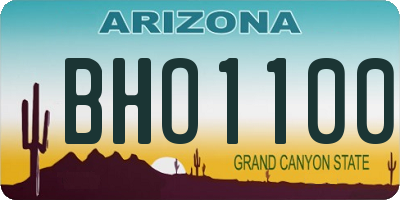 AZ license plate BHO1100