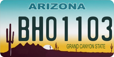 AZ license plate BHO1103