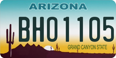 AZ license plate BHO1105