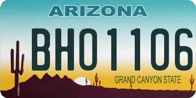 AZ license plate BHO1106