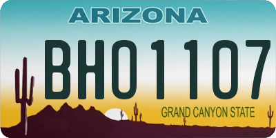 AZ license plate BHO1107