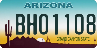 AZ license plate BHO1108