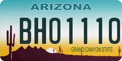 AZ license plate BHO1110