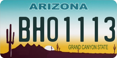AZ license plate BHO1113