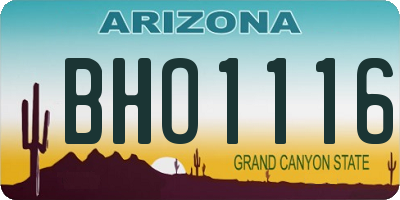 AZ license plate BHO1116