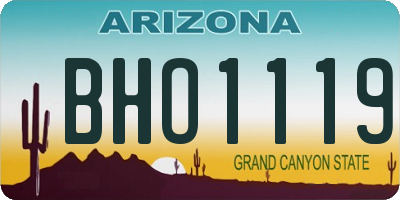AZ license plate BHO1119