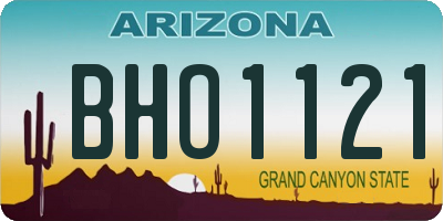 AZ license plate BHO1121