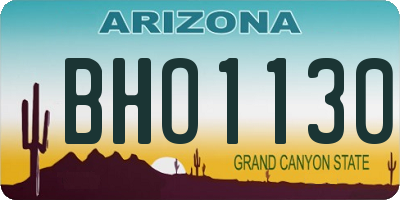 AZ license plate BHO1130