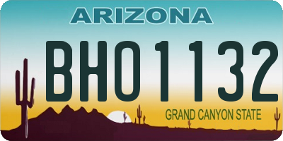 AZ license plate BHO1132
