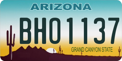 AZ license plate BHO1137