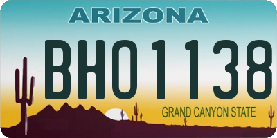 AZ license plate BHO1138