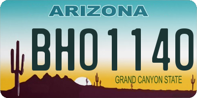 AZ license plate BHO1140