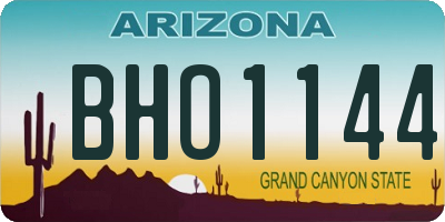 AZ license plate BHO1144