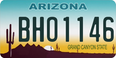 AZ license plate BHO1146