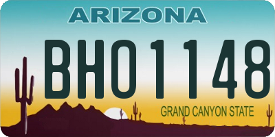 AZ license plate BHO1148