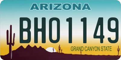 AZ license plate BHO1149