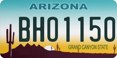 AZ license plate BHO1150