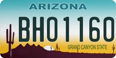AZ license plate BHO1160