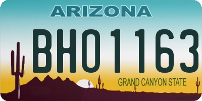 AZ license plate BHO1163