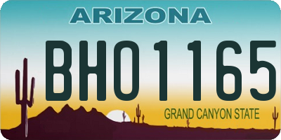 AZ license plate BHO1165