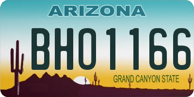 AZ license plate BHO1166