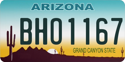AZ license plate BHO1167