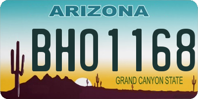 AZ license plate BHO1168