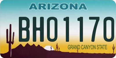 AZ license plate BHO1170