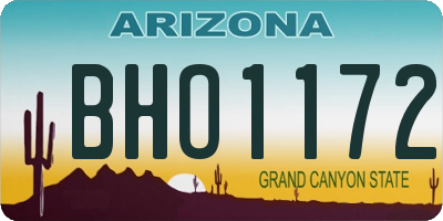 AZ license plate BHO1172