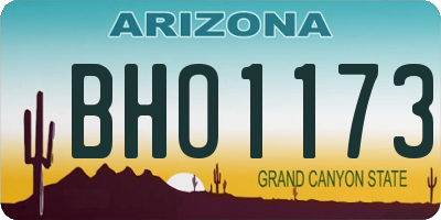AZ license plate BHO1173