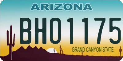 AZ license plate BHO1175