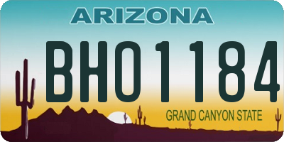 AZ license plate BHO1184
