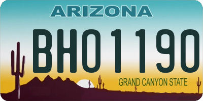 AZ license plate BHO1190