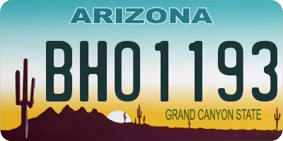 AZ license plate BHO1193