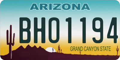 AZ license plate BHO1194