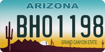 AZ license plate BHO1198