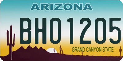 AZ license plate BHO1205