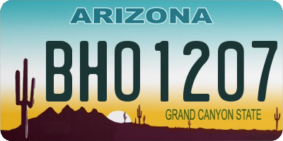 AZ license plate BHO1207