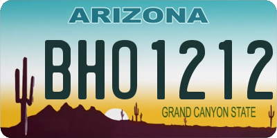 AZ license plate BHO1212