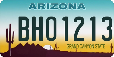 AZ license plate BHO1213