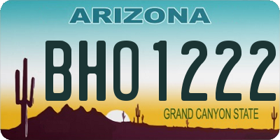 AZ license plate BHO1222