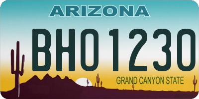 AZ license plate BHO1230