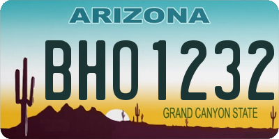 AZ license plate BHO1232